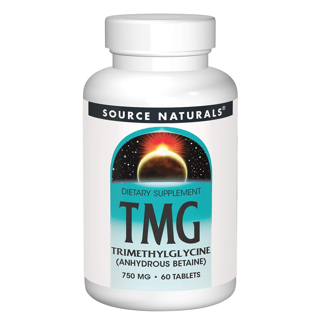 Амінокислота Source Naturals Триметилгліцин, ТМГ, TMG, 750 мг, 60 таблеток (SN0876) - зображення 1
