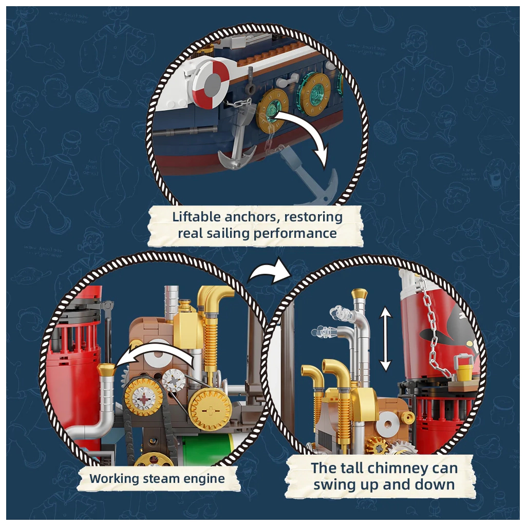 Конструктор Pantasy Popeye Пароплав у пошуках скарбів (86402) - зображення 6