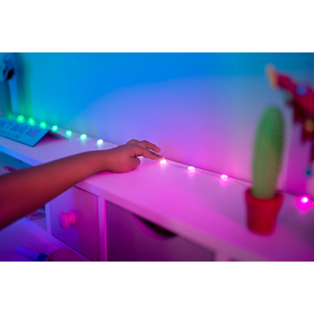 Гірлянда Twinkly Smart LED, Strings USB 200 Heart-shaped RGB LEDs, Green Wire, USB-C 12м (TWKH200RGB-G) - зображення 5