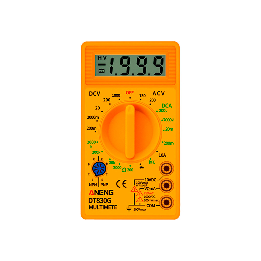 Цифровий мультиметр ANENG AN-DT830G, V, A, R, C, функція hFE (AN-DT830G) - зображення 1