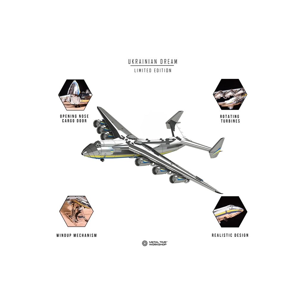Конструктор Metal Time Колекційна модель Ukrainian Dream Official Edition механічний літак Мрія АН-225 офіційне видання (MT001) - зображення 3