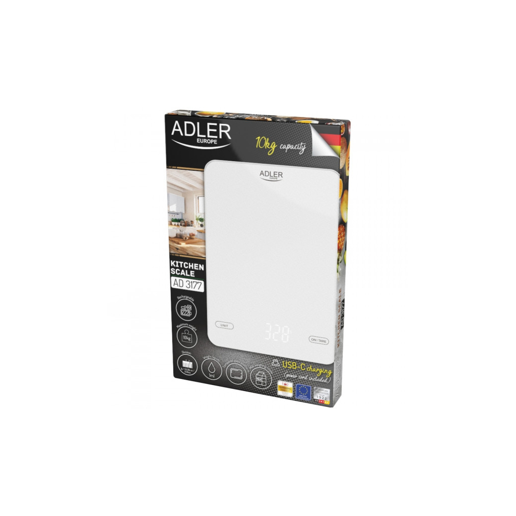 Ваги кухонні Adler AD 3177 white - зображення 5