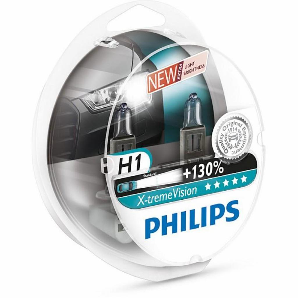 Автолампа Philips H1 X-treme VISION +130%, 3700K, 2шт (12258XV+S2) - зображення 1