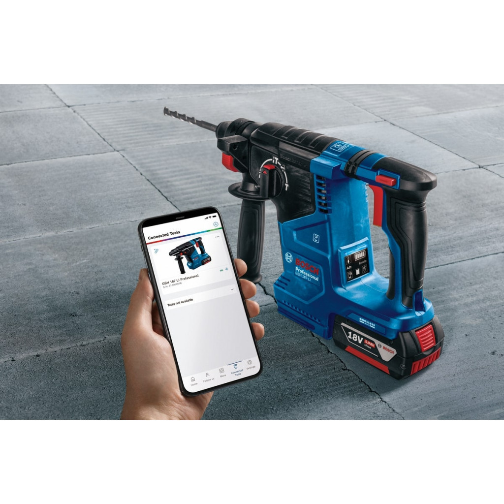 Перфоратор Bosch GBH 187-LI Professional 18 В, SDS-Plus, 2.4 Дж, 980 об/хв (без АКБ та ЗП) (0.611.923.020) - зображення 2
