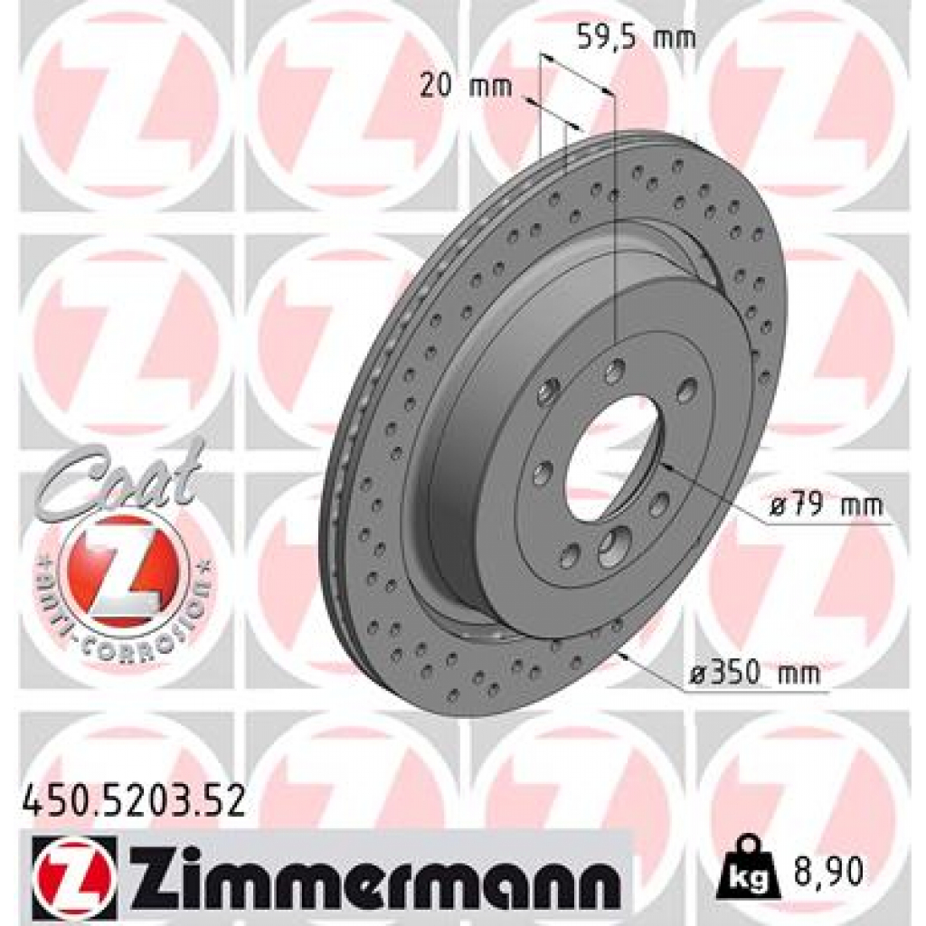 Гальмівний диск ZIMMERMANN 450.5203.52 - зображення 1