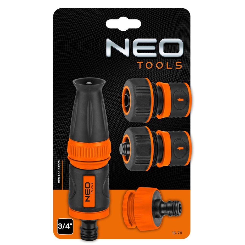 Набір для поливу Neo Tools 3/4", зрошувач прямий, 2 конектори для шланга, конектор для крана 3/4"-1" (15-711) - изображение 7