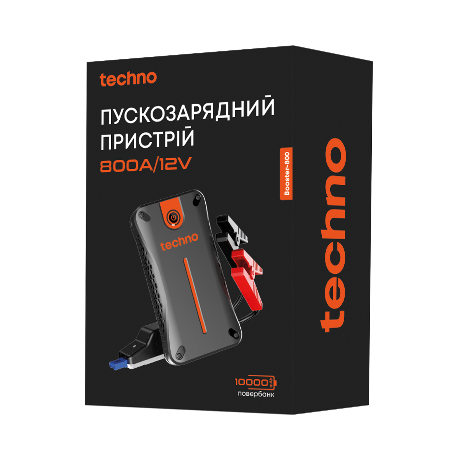 Пусковий пристрій для автомобілів Techno 10000mAh Black (booster-800) - изображение 6
