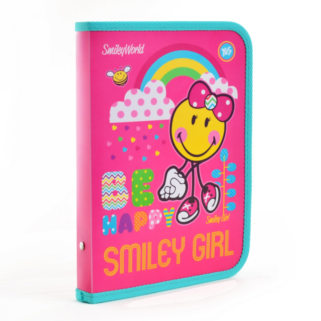 Папка для зошитів Yes В5 на блискавці Smiley World pink (491363) - зображення 1