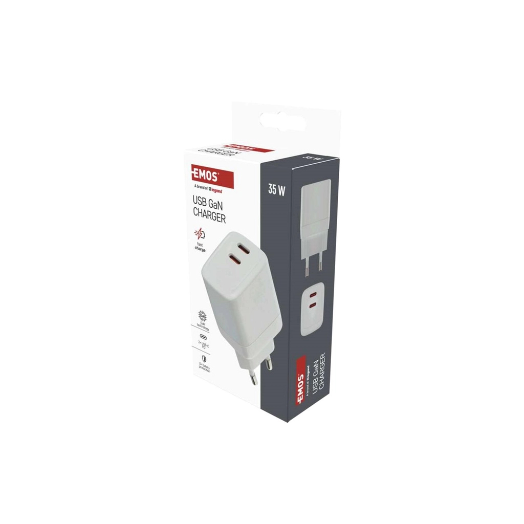 Зарядний пристрій EMOS V03G35 2xUSB-C 15W GaN (V03G35) - зображення 8