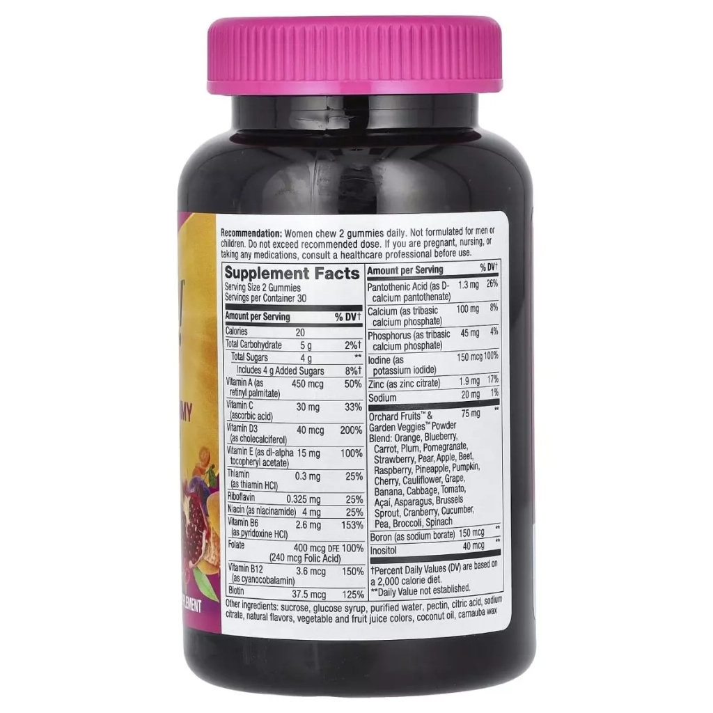 Мультивітамін Nature's Way Мультивітаміни для жінок, смак ягід, Alive! Women's Gummy Multivitam (NWY-15903) - зображення 2