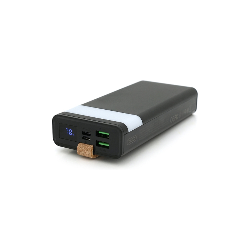 Батарея універсальна XO 20000mAh, PD/20W, QC/22.5W, flashlight, Micro-USB, Type-C, USB-A*2, black (XO-PR129 / 29303) - зображення 1