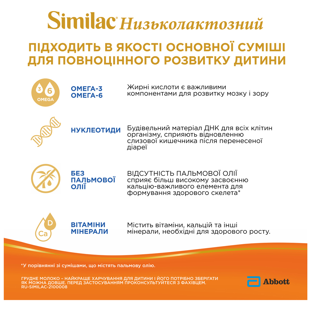 Дитяча суміш Similac Низьколактозна 375 г (8427030004952) - зображення 3