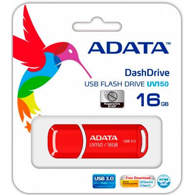 USB флеш накопичувач ADATA 16GB UV150 Red USB 3.0 (AUV150-16G-RRD) - зображення 6