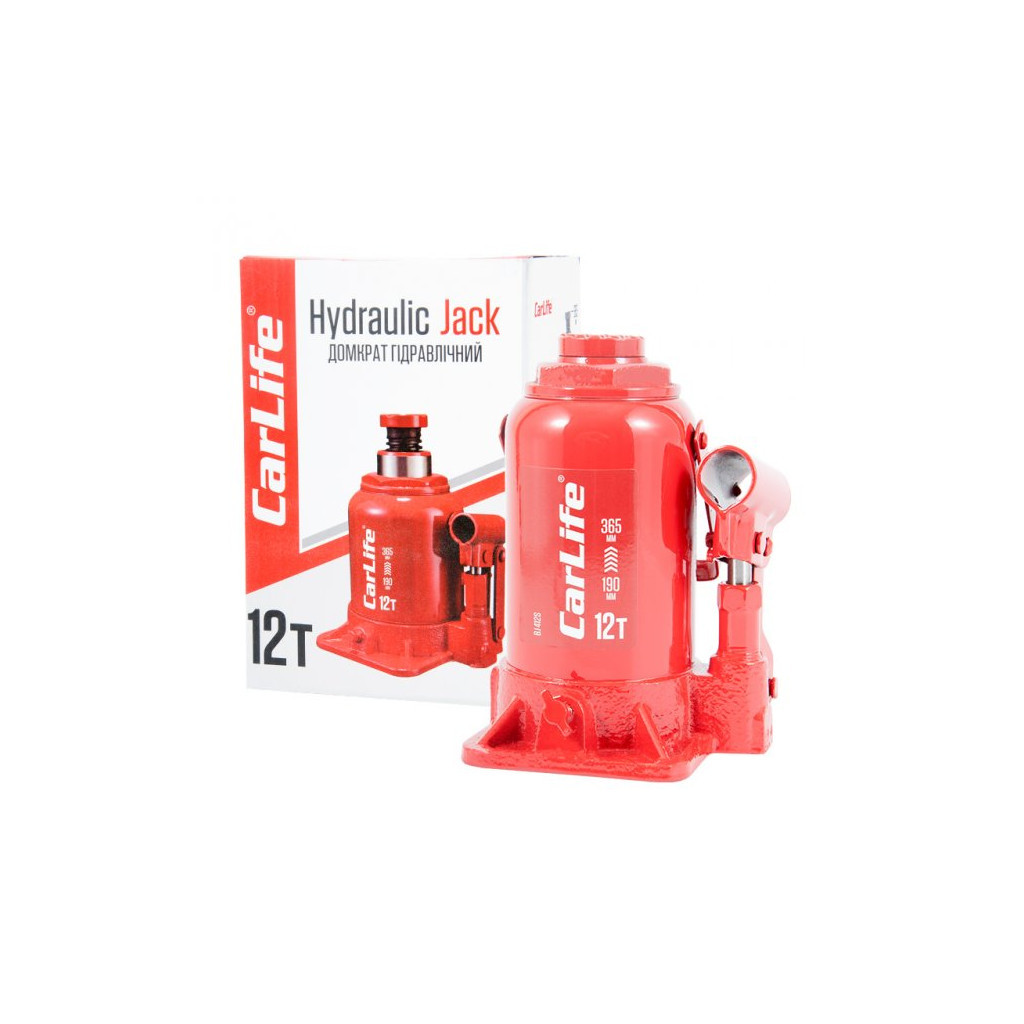 Домкрат CarLife 12т 190-165мм (BJ412S) - зображення 4