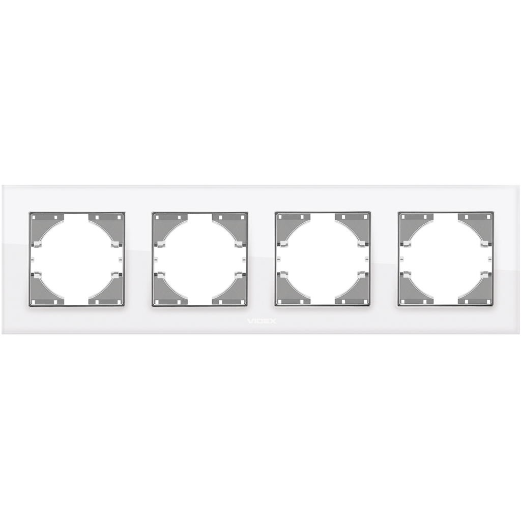 Рамка Videx BINERA біле скло 4 поста (VF-BNFRG4H-W) - изображение 2