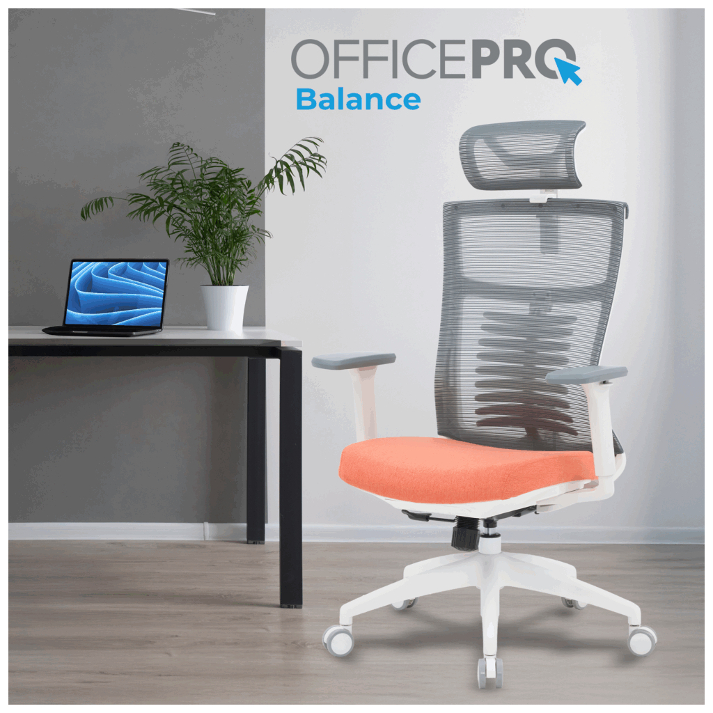Офісне крісло OfficePro Balance OC550-W-DG-OR (OC550-W-DG-OR) - зображення 2