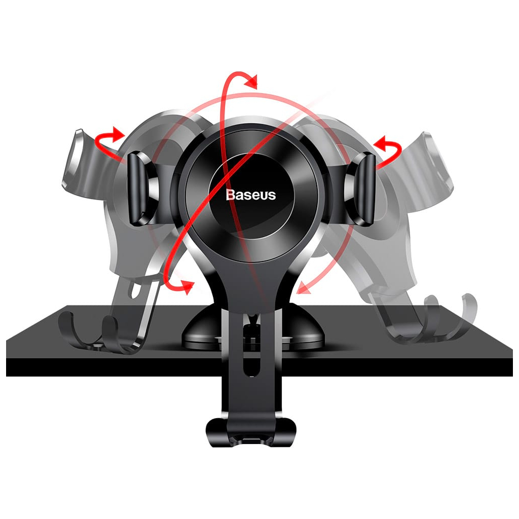Універсальний автотримач Baseus Osculum Type Gravity Car Mount Black (SUYL-XP01) - изображение 4