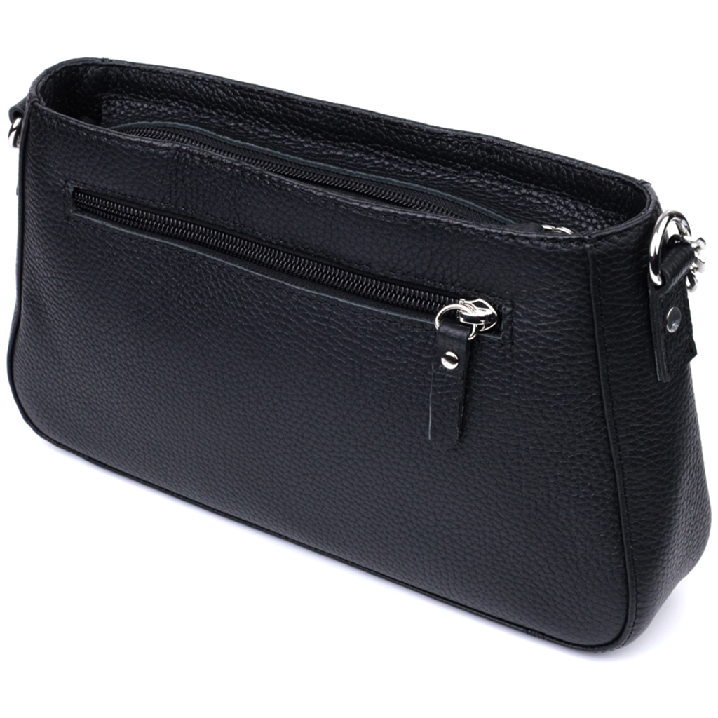 Сумка Shvigel З зернистої натуральної шкіри Чорна (22837) - зображення 2