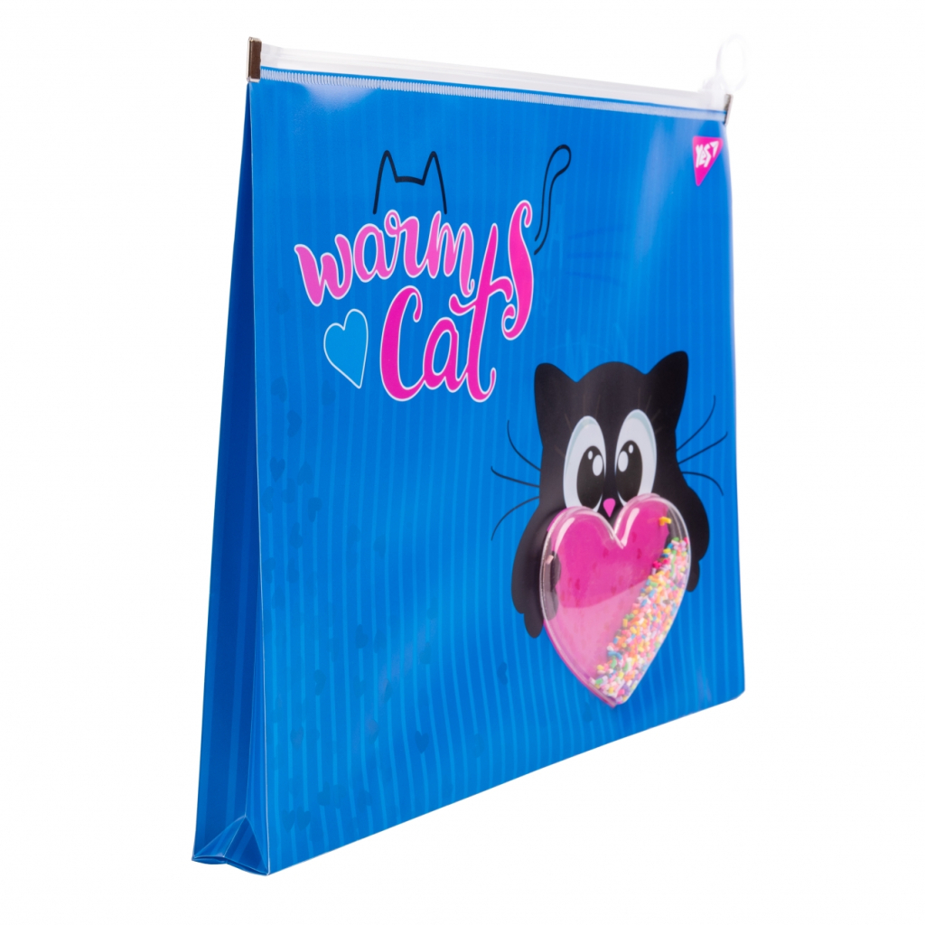 Папка - конверт Yes на блискавцi A4 Meow з бабл (491750) - изображение 2