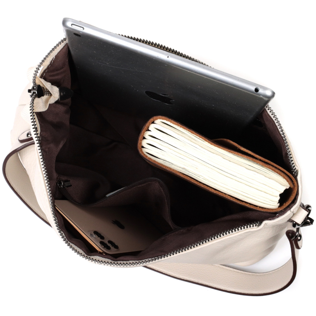 Сумка Vintage Жіноча з двома знімними ременями з натуральної шкіри Біла (22377) - зображення 6