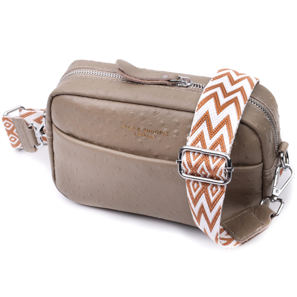 Сумка Vintage З фактурної натуральної шкіри Бежева (22662) - зображення 1