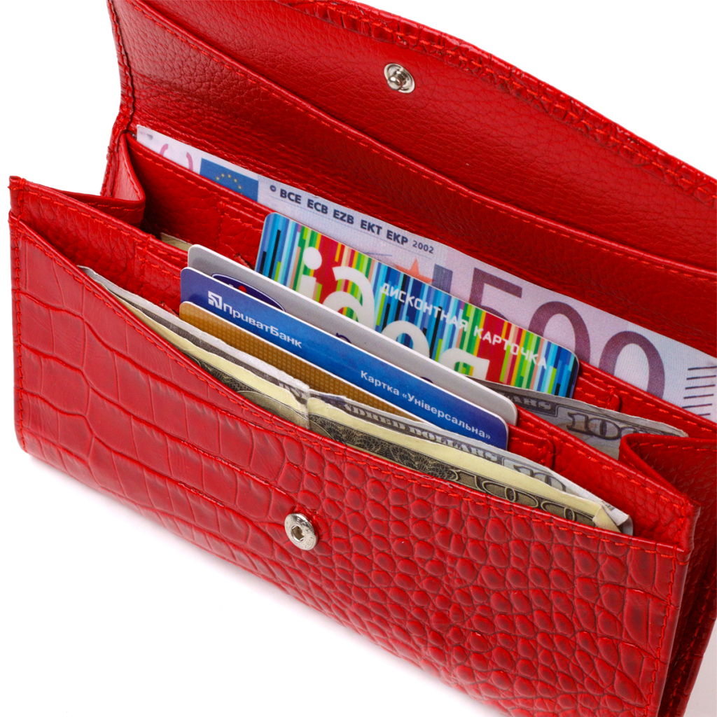 Портмоне Canpellini З натуральної шкіри Червоне (21699) - зображення 6