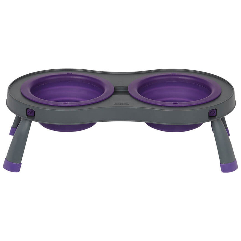 Посуд для собак Dexas Миска подвійна на складній підставці-велика 600 мл фіолетова (0084297306878) - зображення 2