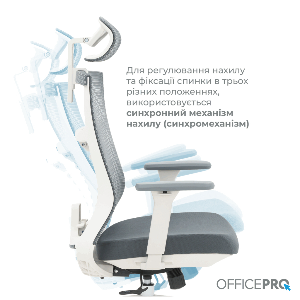 Офісне крісло OfficePro Balance OC550-W-DG-DG (OC550-W-DG-DG) - зображення 7