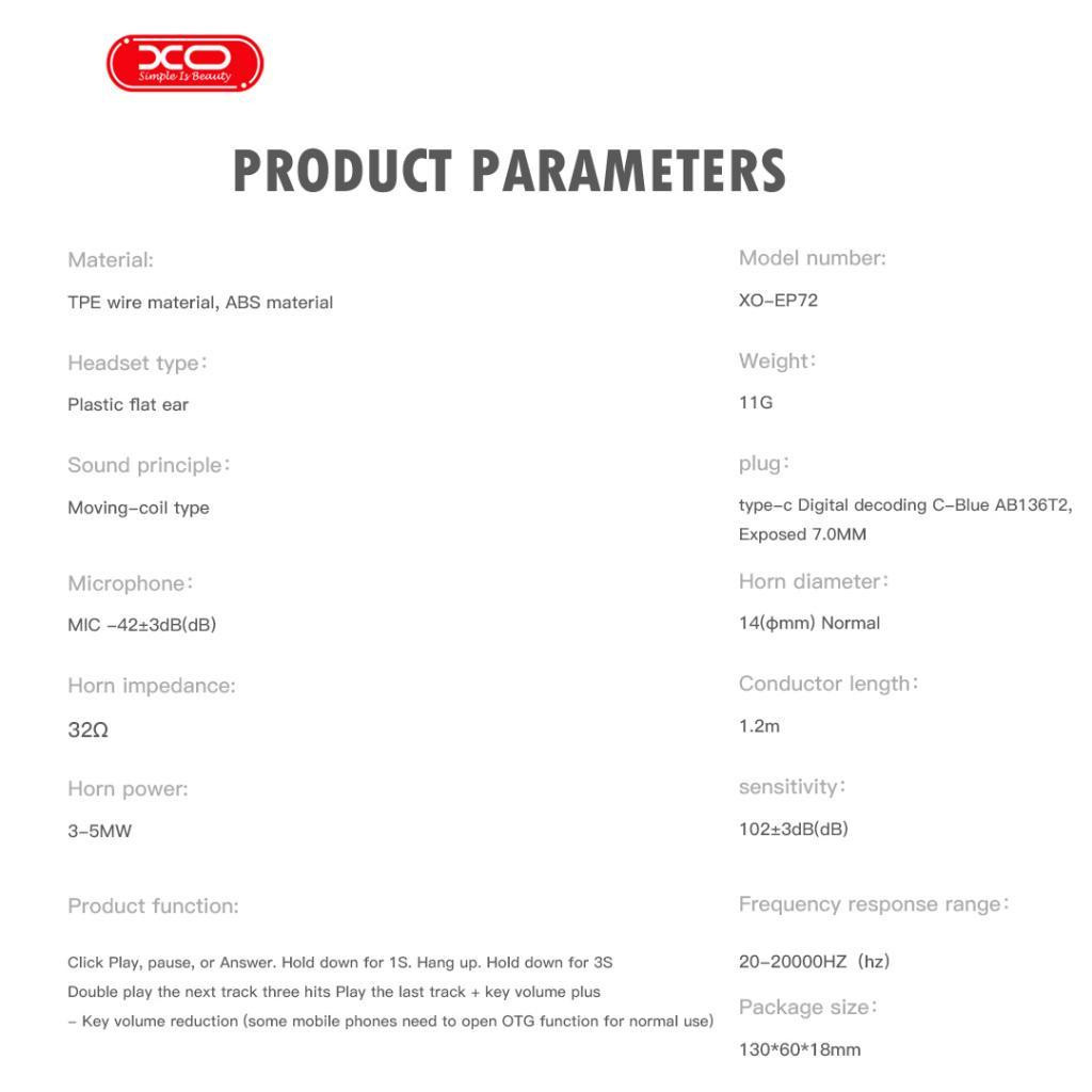 Навушники XO EP72 Type-C Black (XO-EP72BK) - зображення 5