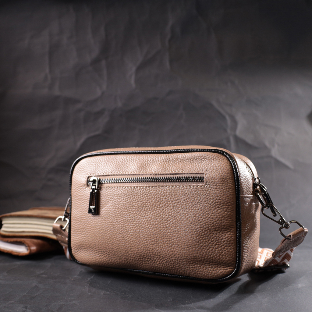 Сумка Vintage Шкіряна жіноча з плетінням Бежева (22409) - зображення 9