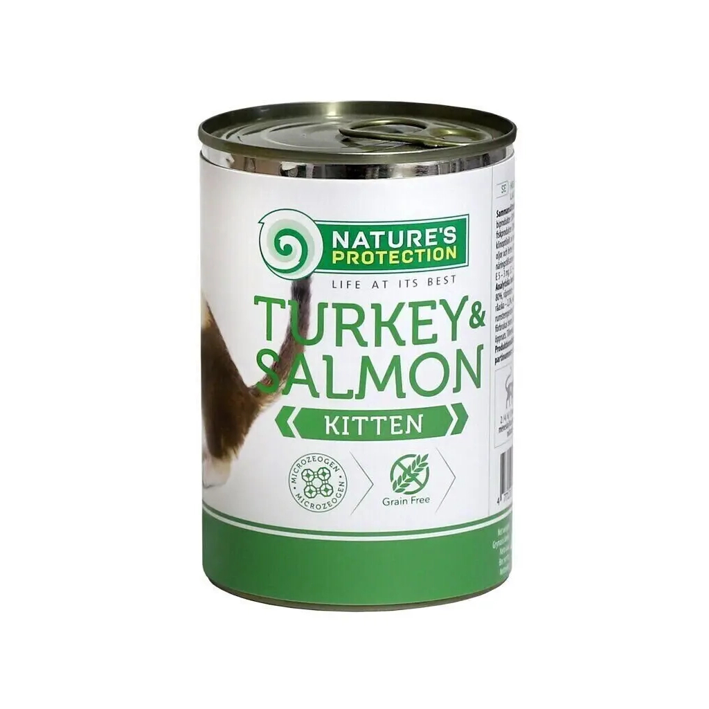 Консерви для котів Nature's Protection Kitten Turkey & Salmon 400 г (KIK45100) - зображення 1