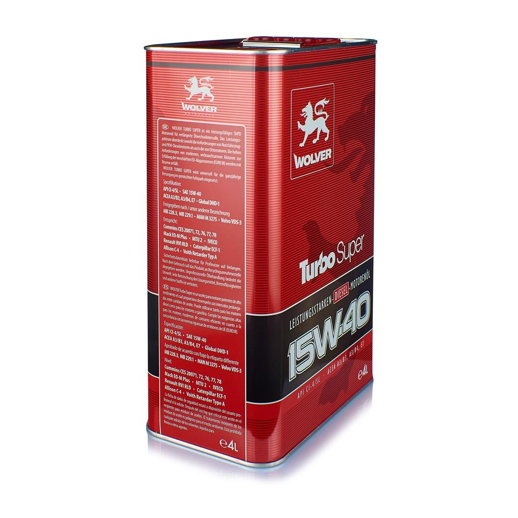 Моторна олива Wolver Turbo Super 15W-40 4л (4260360941238) - зображення 3
