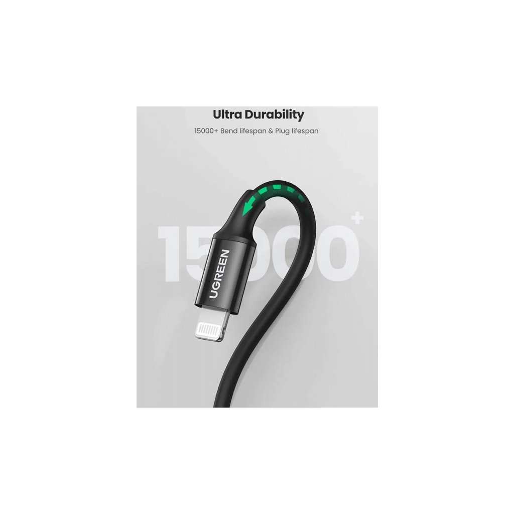 Дата кабель USB-C to Lightning 2.0m 3A US171 black UGREEN (60752) - зображення 3