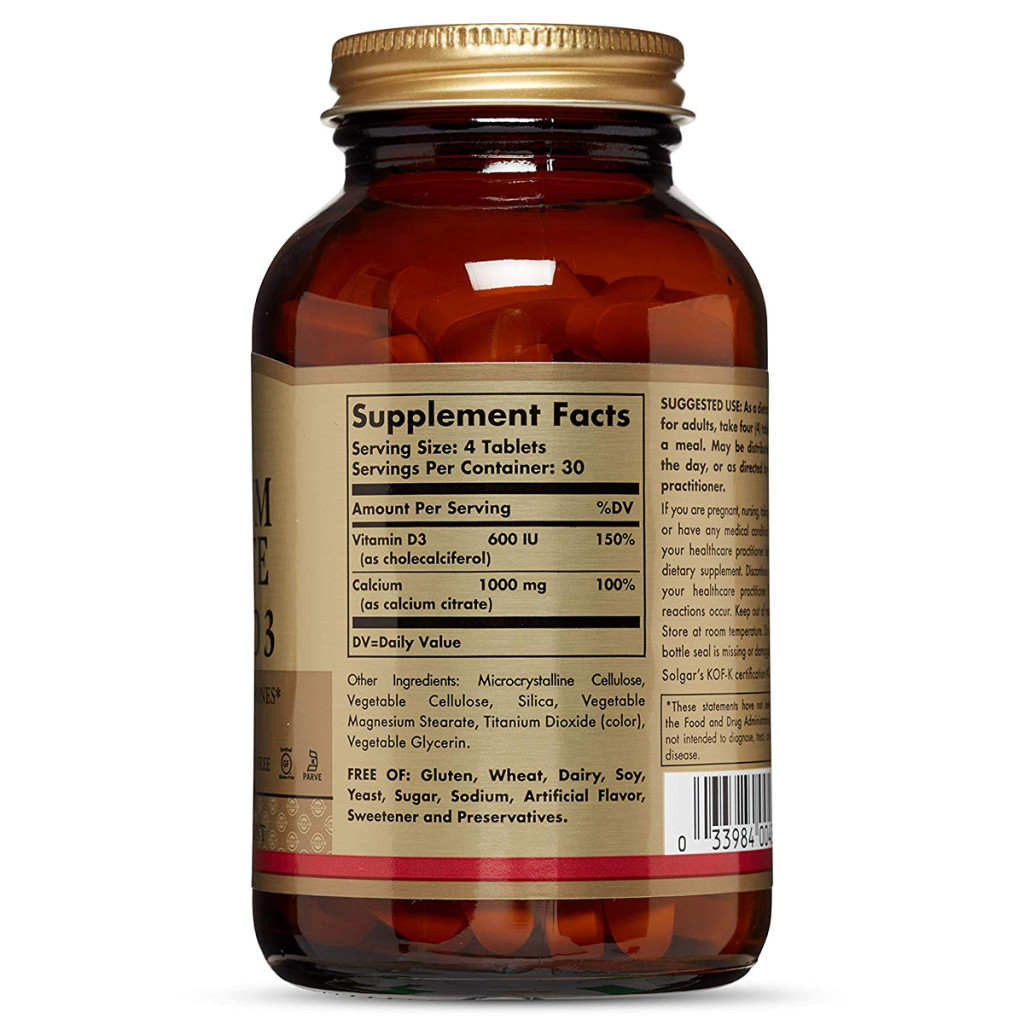 Вітамінно-мінеральний комплекс Solgar Цитрат Кальція + Вітамін D3, Calcium Citrate with Vitamin D3 (SOL00431) - зображення 2