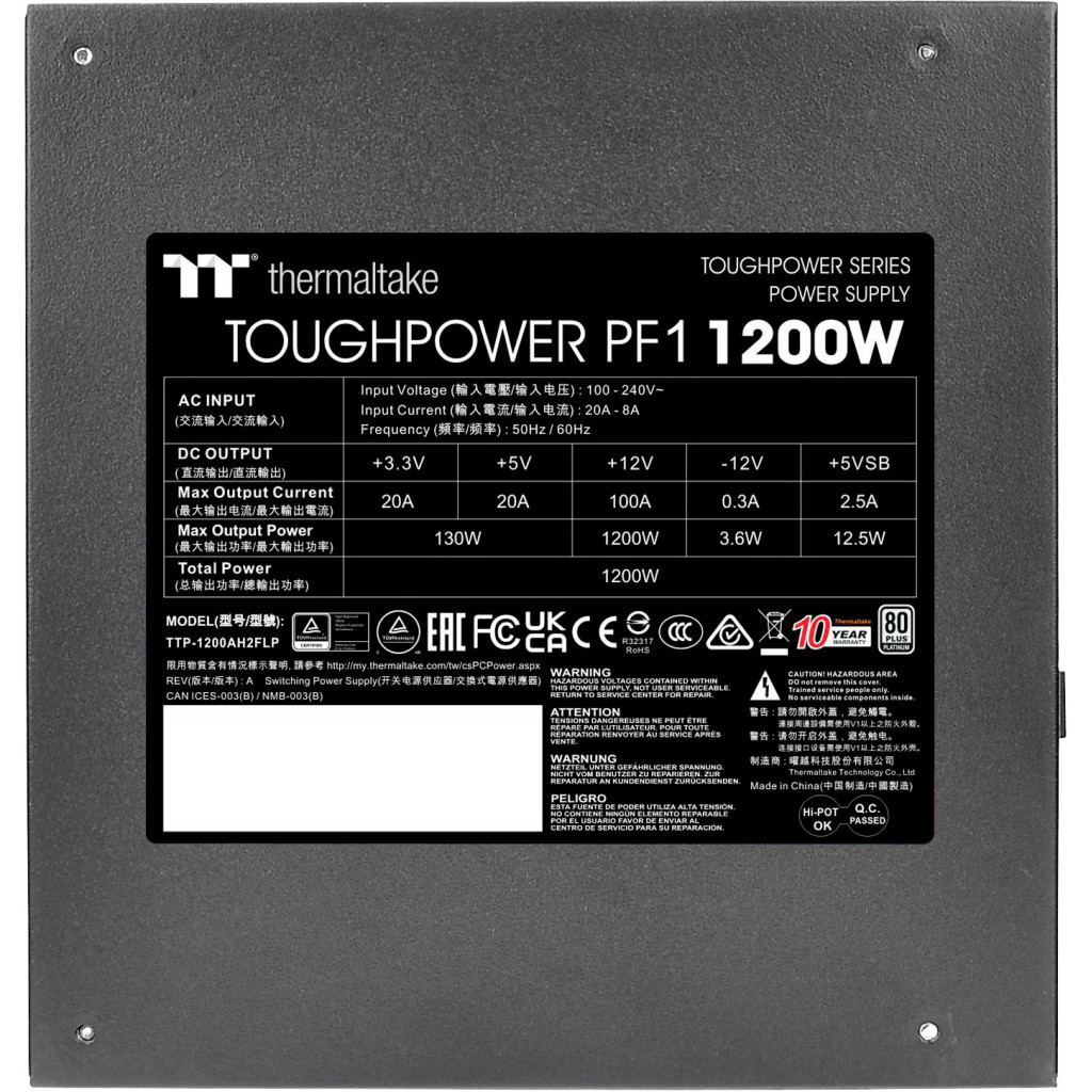 Блок живлення ThermalTake 1200W Toughpower PF1 80 Plus Platinum (PS-TPD-1200FNFAPE-1) - зображення 7