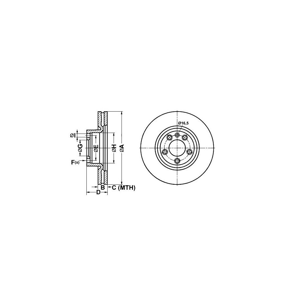 Гальмівний диск ATE 24-0136-0111-1-02 - зображення 3