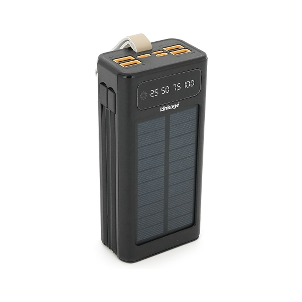 Батарея універсальна Linkage 30000mAh, Solar, 22.5W, cables Туре-С+Lighting, Black (LKP-46) - зображення 1