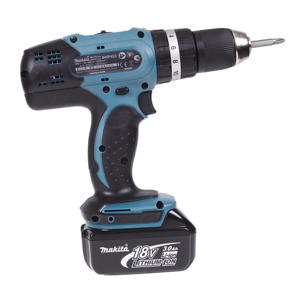 Шуруповерт Makita LXT, 1,5Аг х 2шт, DC18SD, кейс, 42 / 27Нм (DHP453SYE) - зображення 3