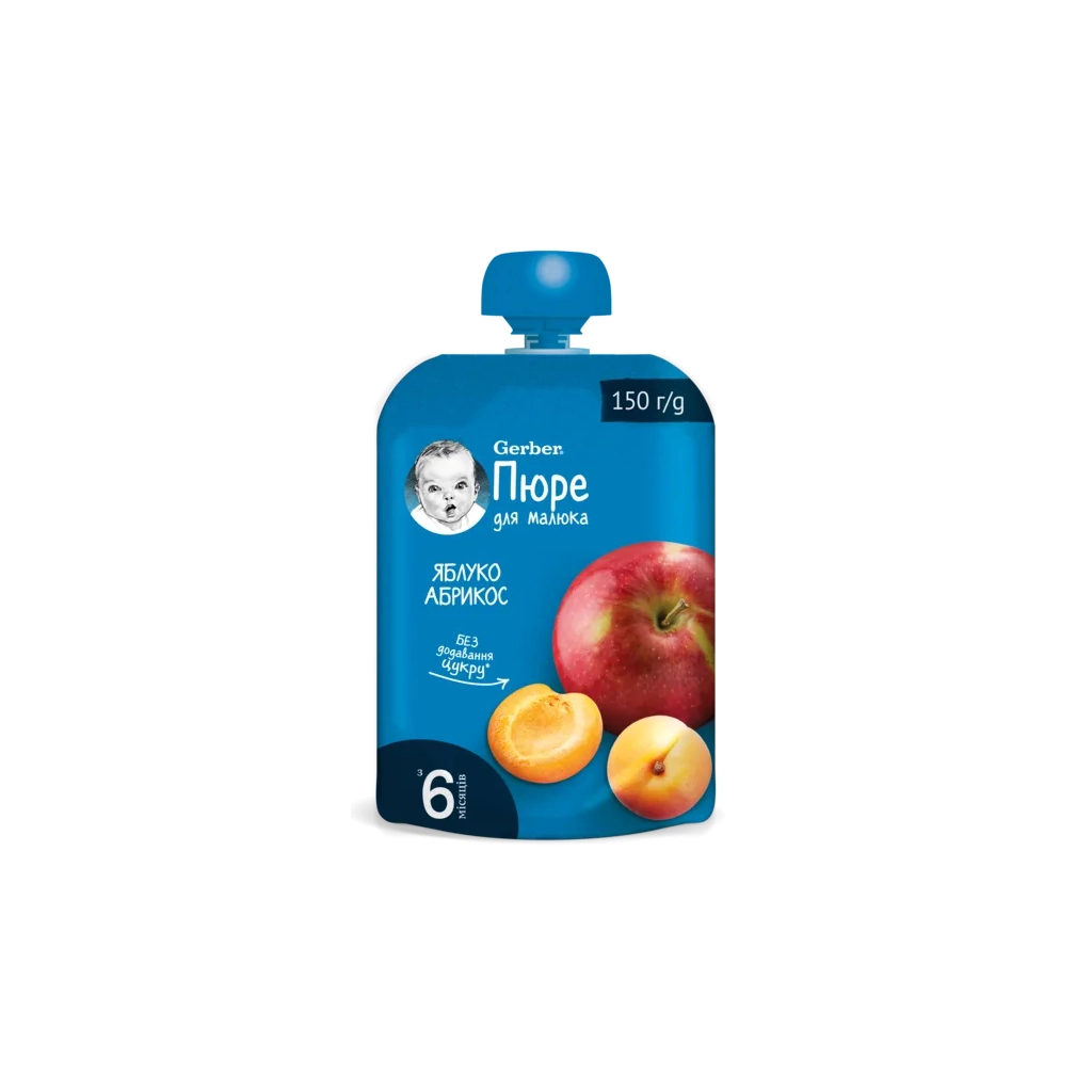 Дитяче пюре Gerber Яблуко і абрикос, 150 г (7613287358950) - зображення 1