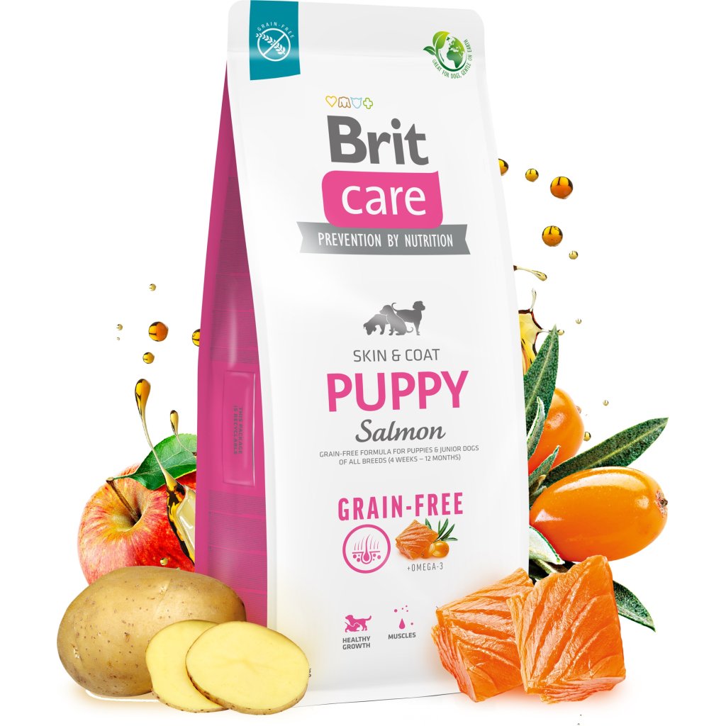 Сухий корм для собак Brit Care Dog Grain-free Puppy з лососем 1 кг (8595602558827) - зображення 2