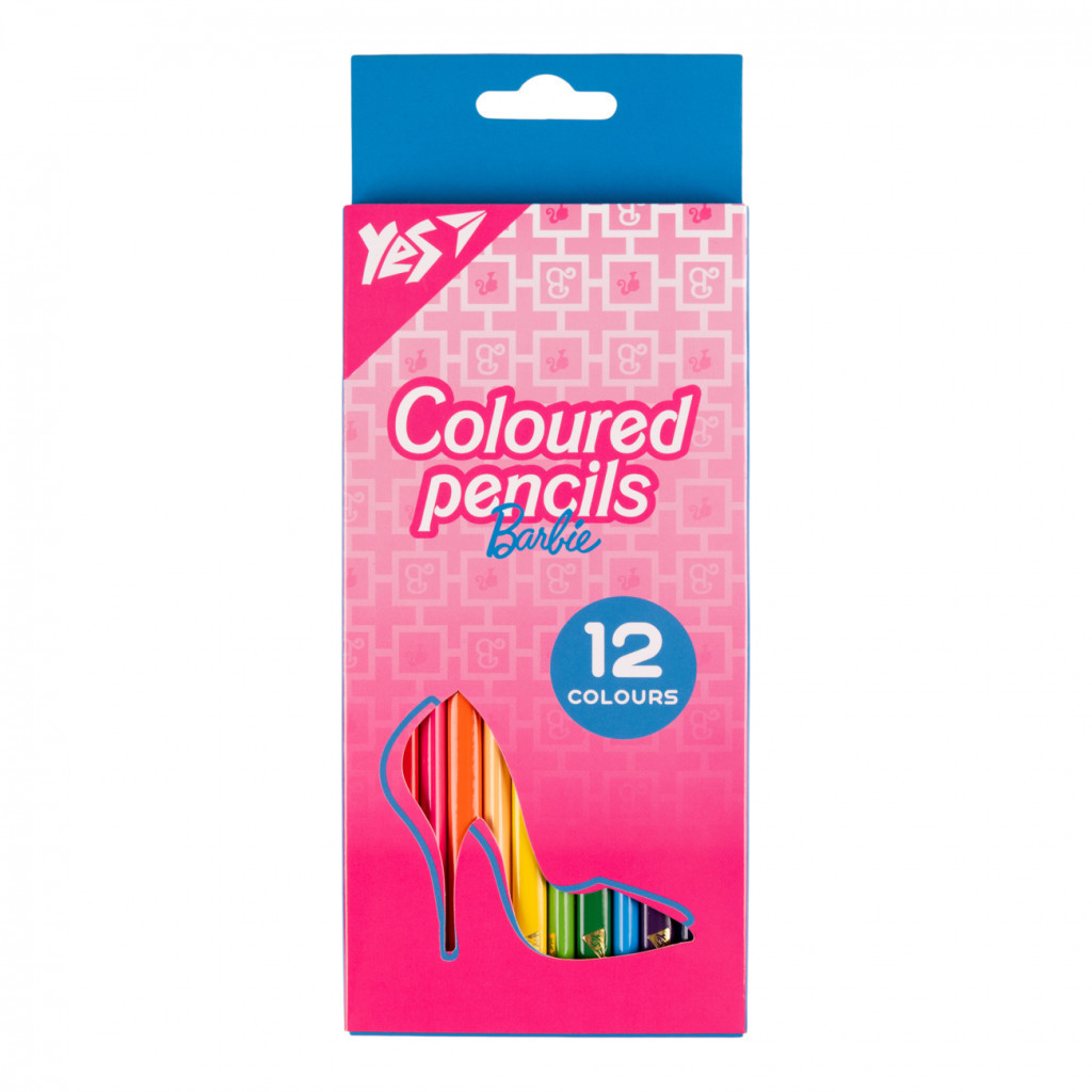 Олівці кольорові Yes 12 кол Barbie рожевий (290719) - зображення 1