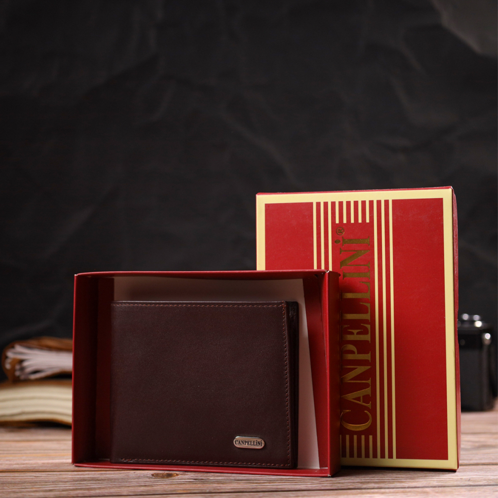 Портмоне Canpellini З натуральної шкіри Темно-коричневе (21782) - зображення 10