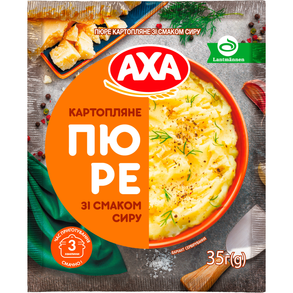 Їжа швидкого приготування АХА Пюре Картопляне зі смаком сиру 35 г (4820237691293) - изображение 1
