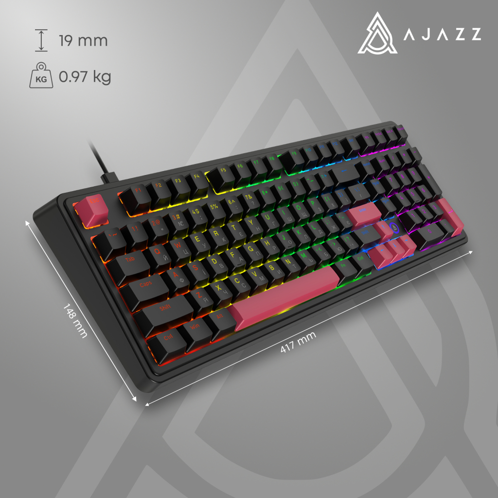 Клавіатура Ajazz AK980 Red Switch USB UA Black (AK980-R-BR) - изображение 13