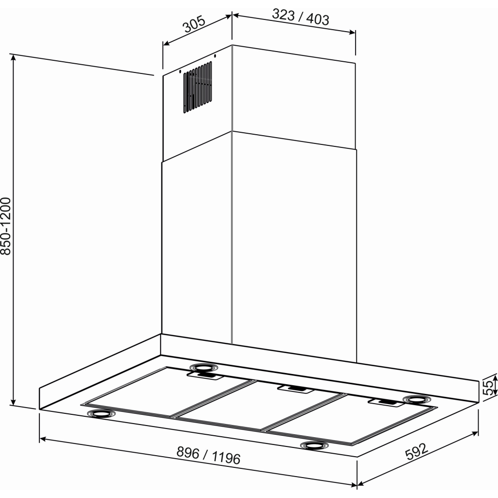 Витяжка кухонна GRANADO Segovia 5913-1200 inox (GCH969377) - зображення 9