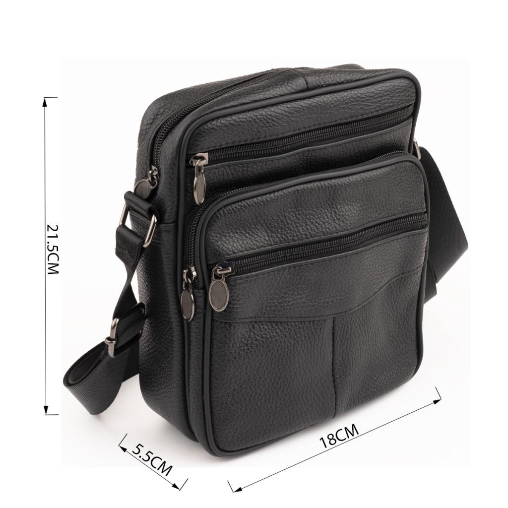 Сумка Vintage На одне відділення зерниста Чорна (20203) - зображення 3