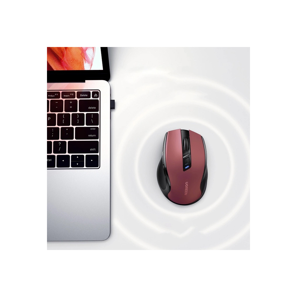 Мишка Ugreen MU006 Ergonomic Wireless Red/Black (25752) - зображення 7
