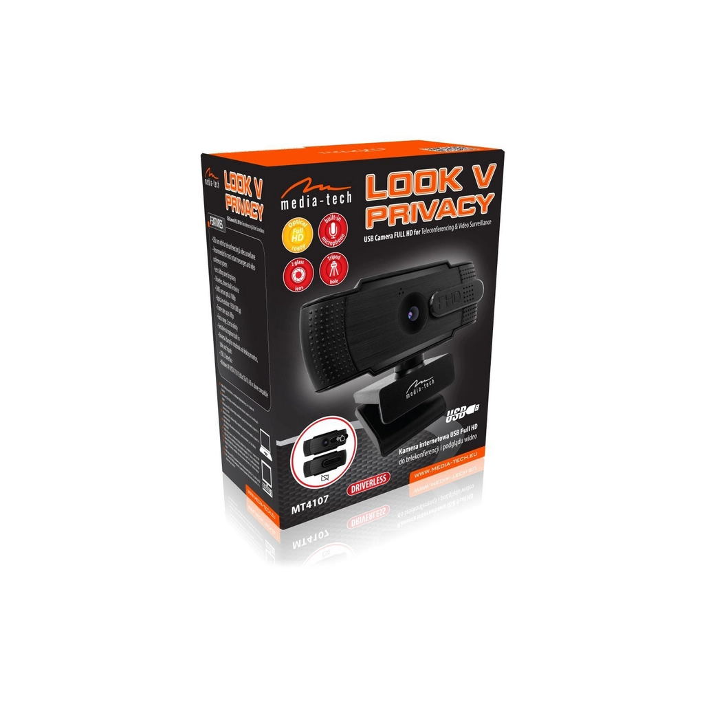 Веб-камера Media-Tech Look V Privacy Full HD Black (MT4107) - зображення 4
