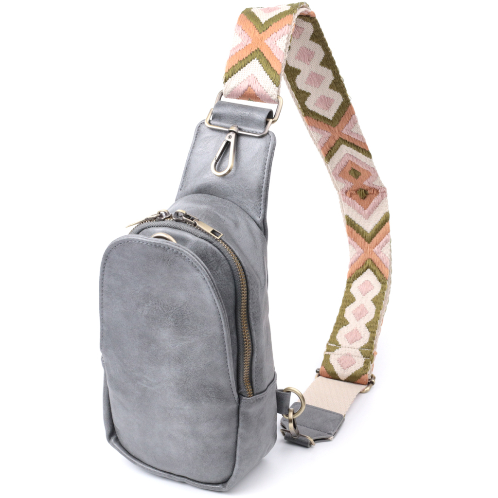 Сумка Vintage Через плече з екошкіри Сіра (22792) - зображення 1