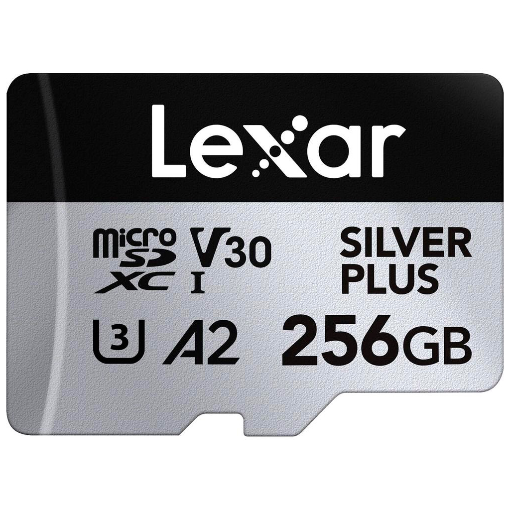 Карта пам'яті Lexar 256GB microSDXC class 10 UHS-I U3 V30 A2 Professional Silver (LMSSIPL256G-BNANG) - изображение 1